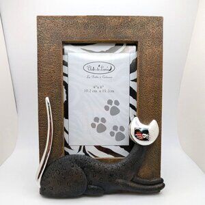 Vintage 6" X 4" B Siamese Cat Resin Picture Frame 3D